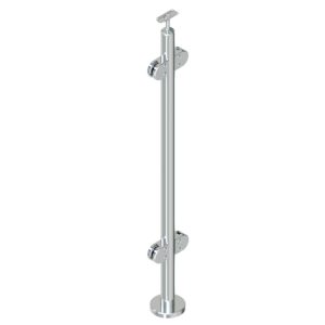 glass pressure stanchions with handrail option