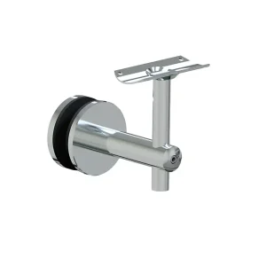 stainless steel adjustable handrail - glass bracket - for round handrail