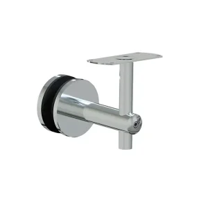 stainless steel adjustable handrail - glass bracket - for flat handrail