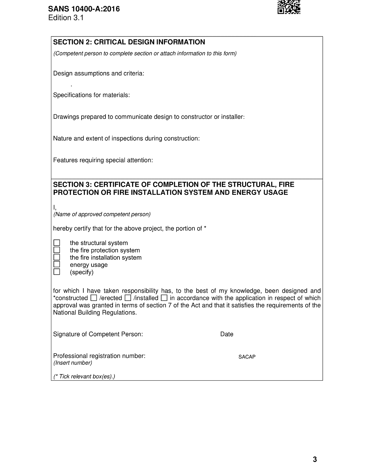 Form 3 - National Building Regulations and Building Standards Page 3
