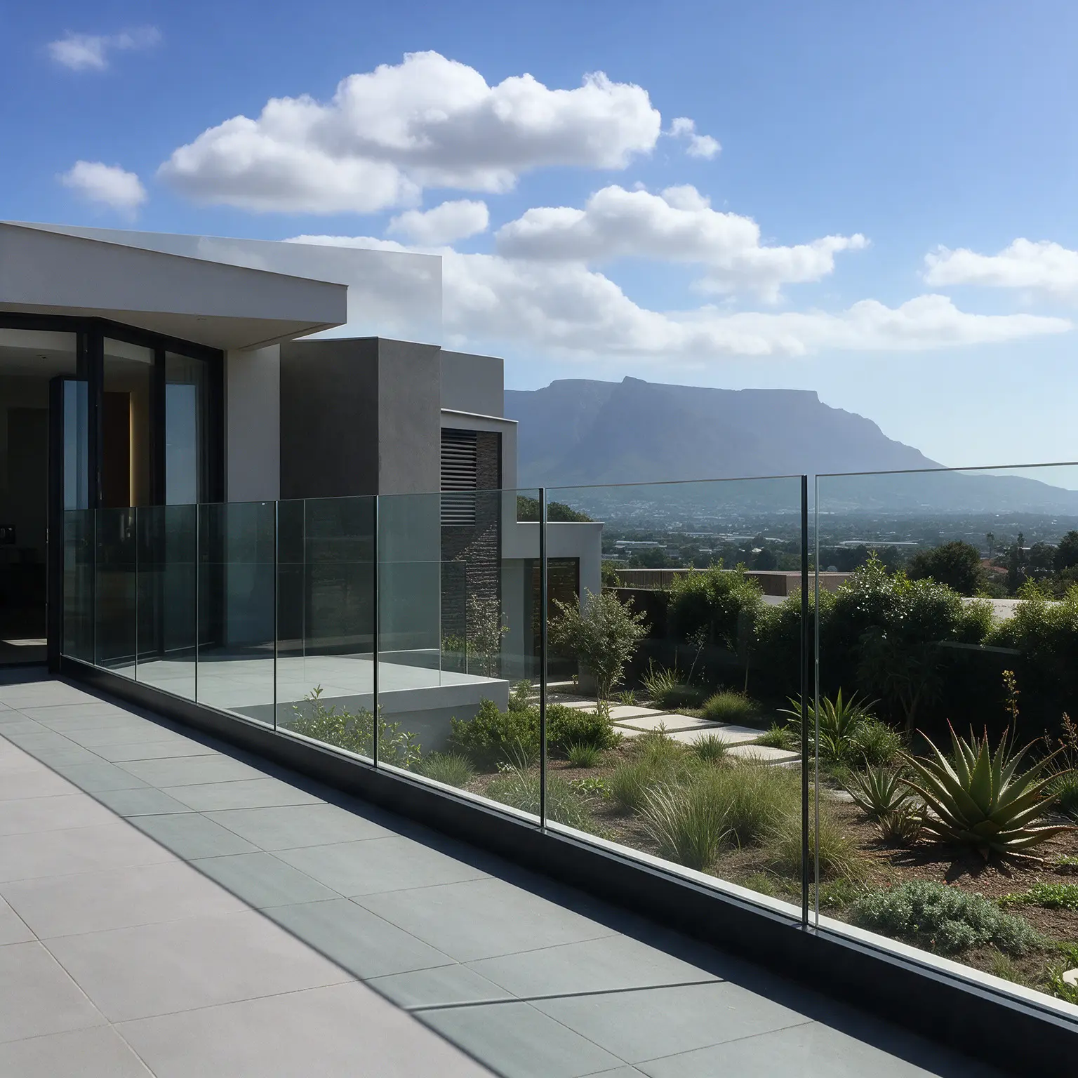 Frameless glass aluminium channel balustrade installation