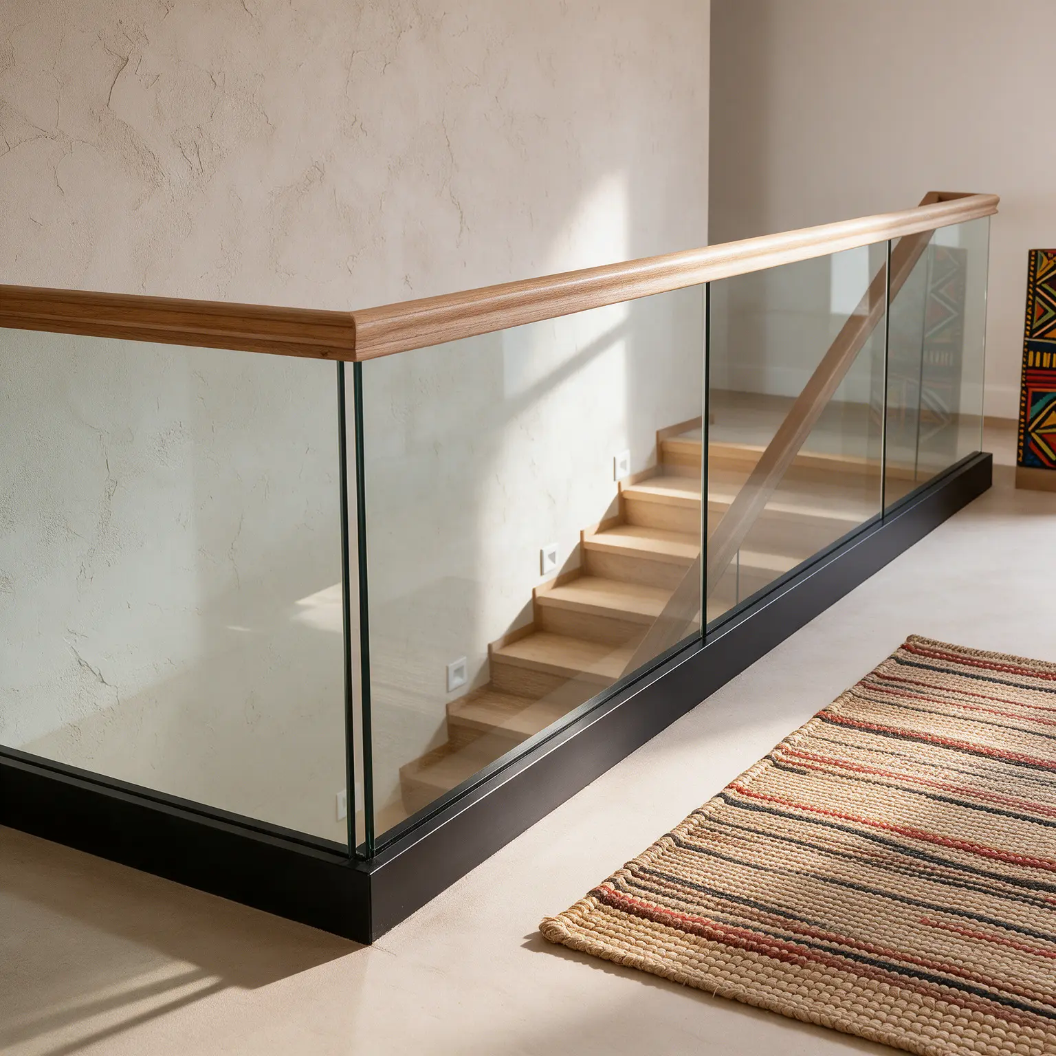 Frameless glass balustrade with aluminium base channel