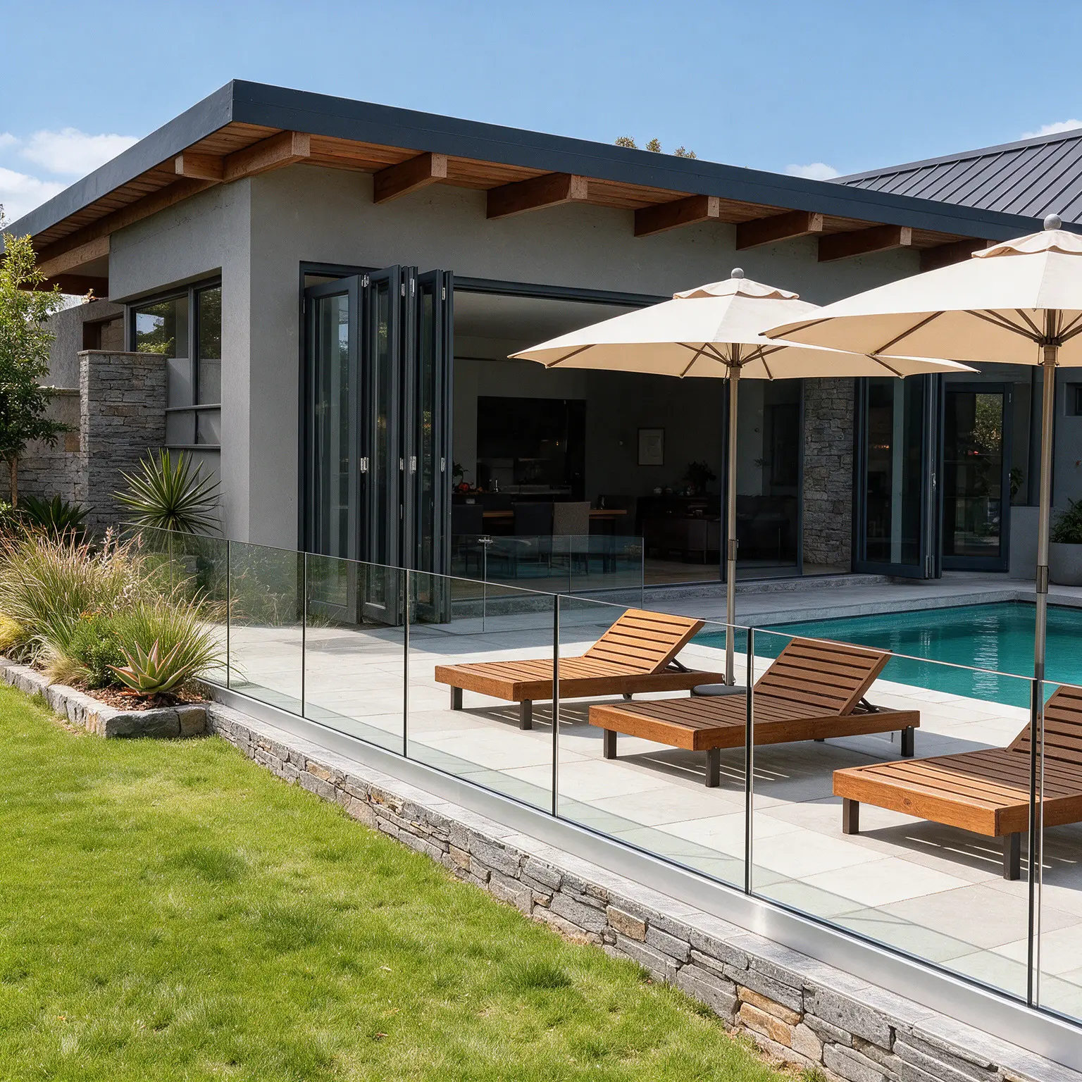 Contemporary aluminium channel balustrade installation