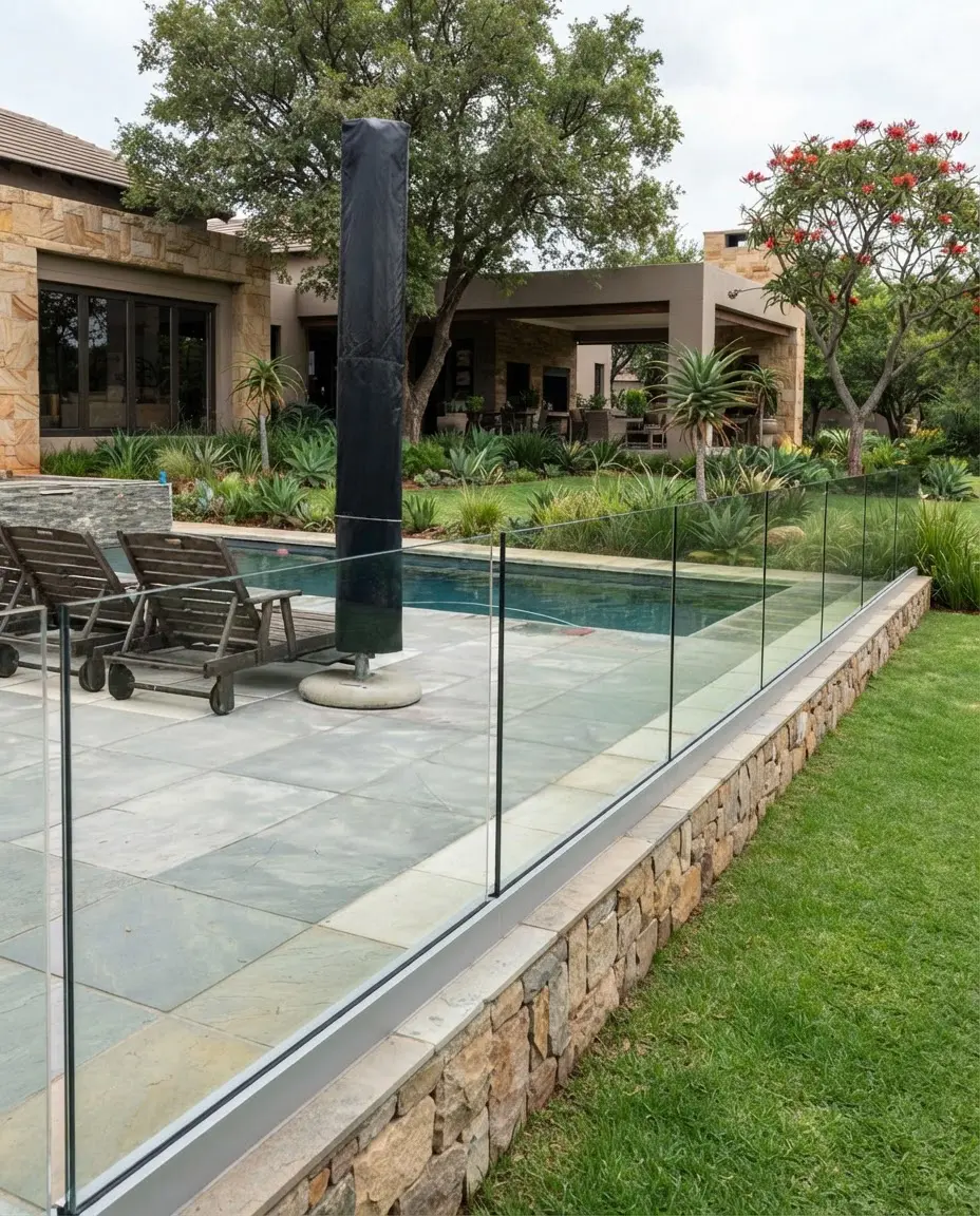Aluminium channel frameless glass balustrades in Johannesburg