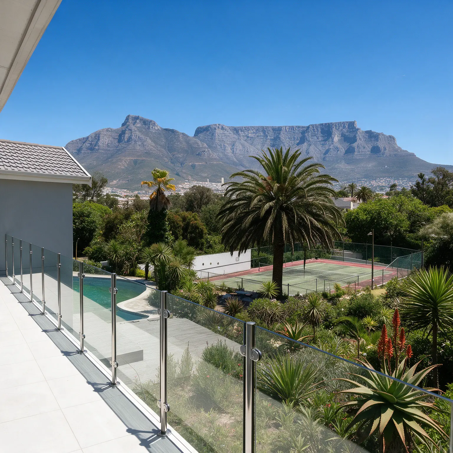 Modern glass balustrade installation