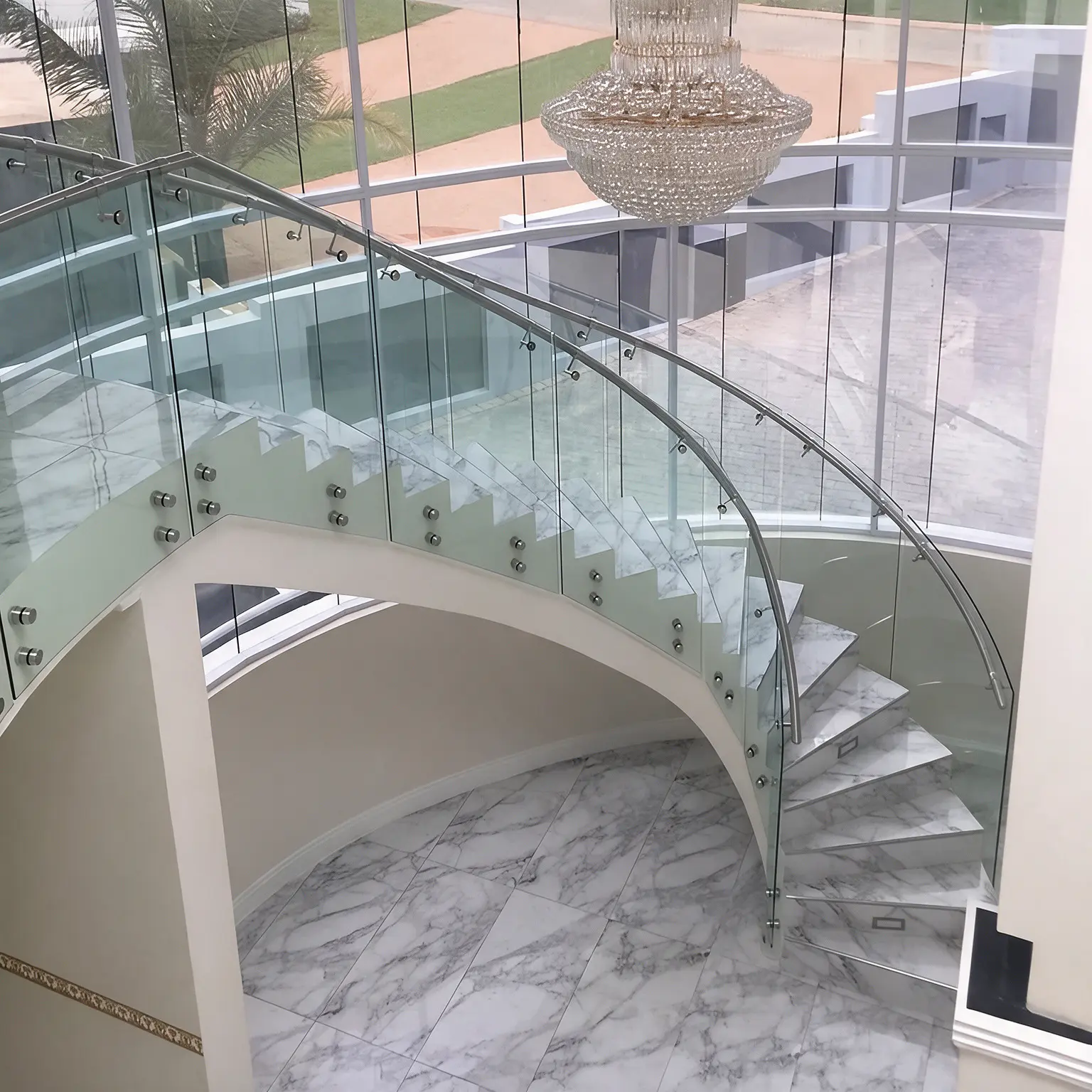 Architectural glass stand-off balustrade