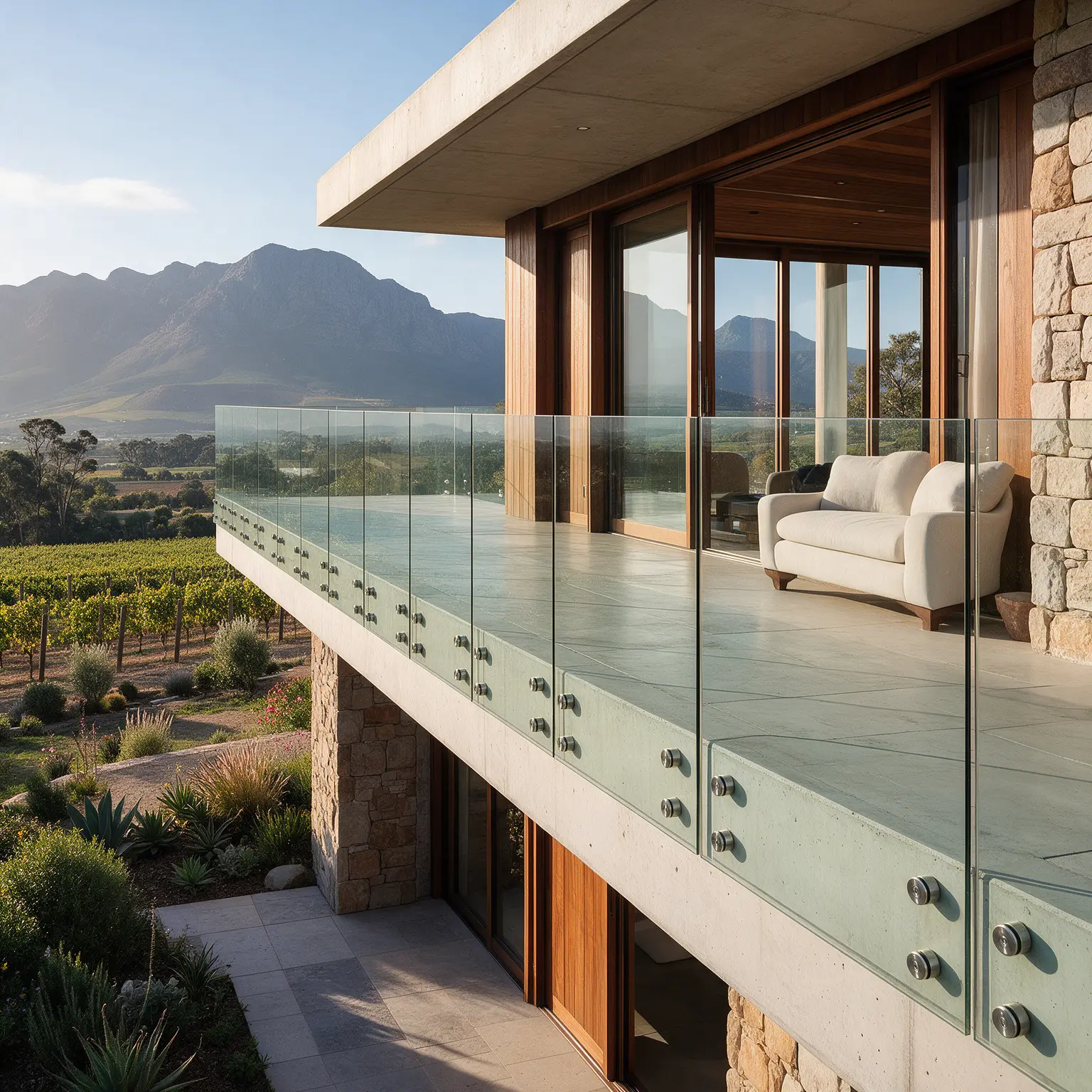 Glass stand-off balustrade installation showcase