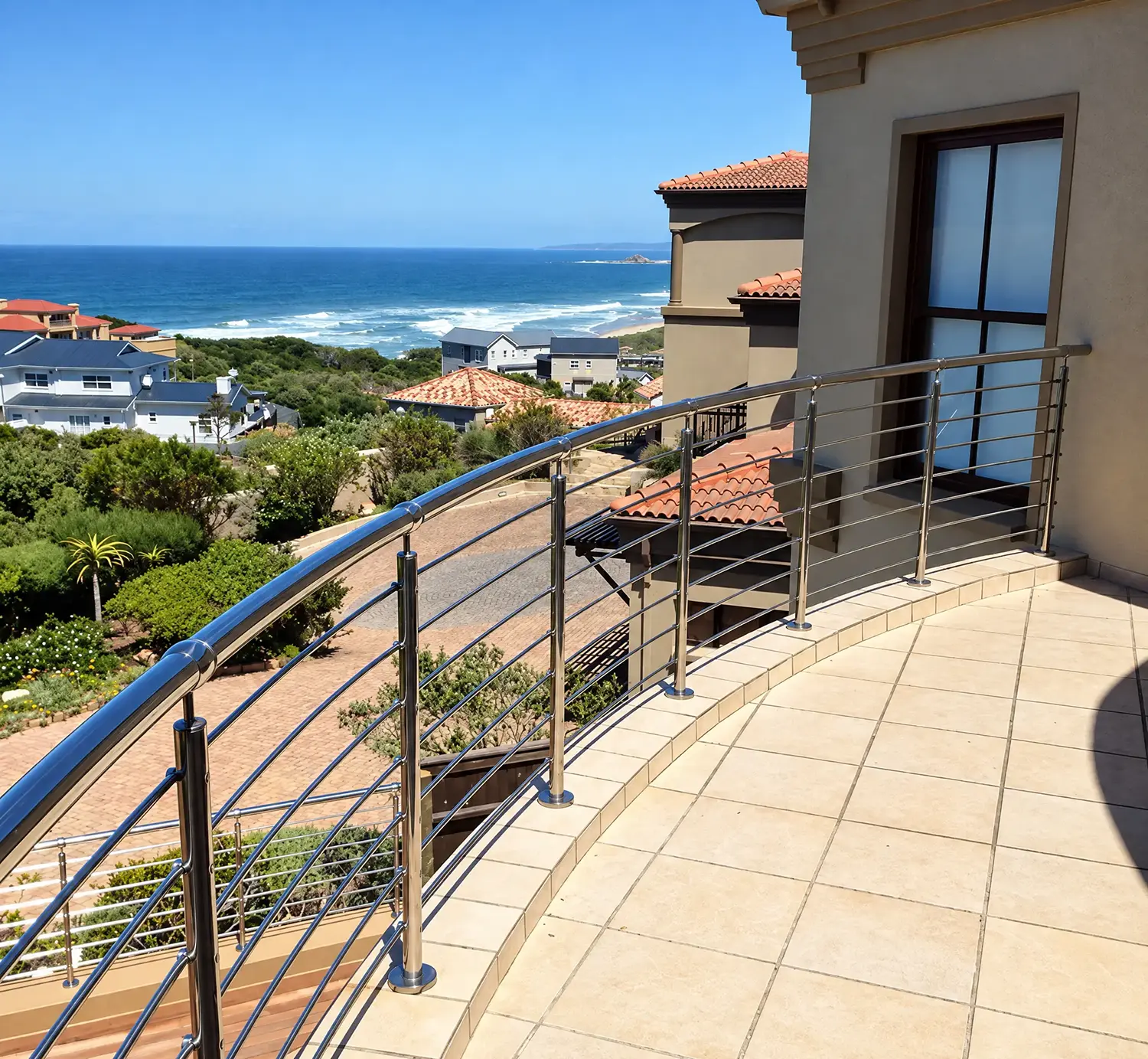 Horizontal filler bar balustrade architectural design