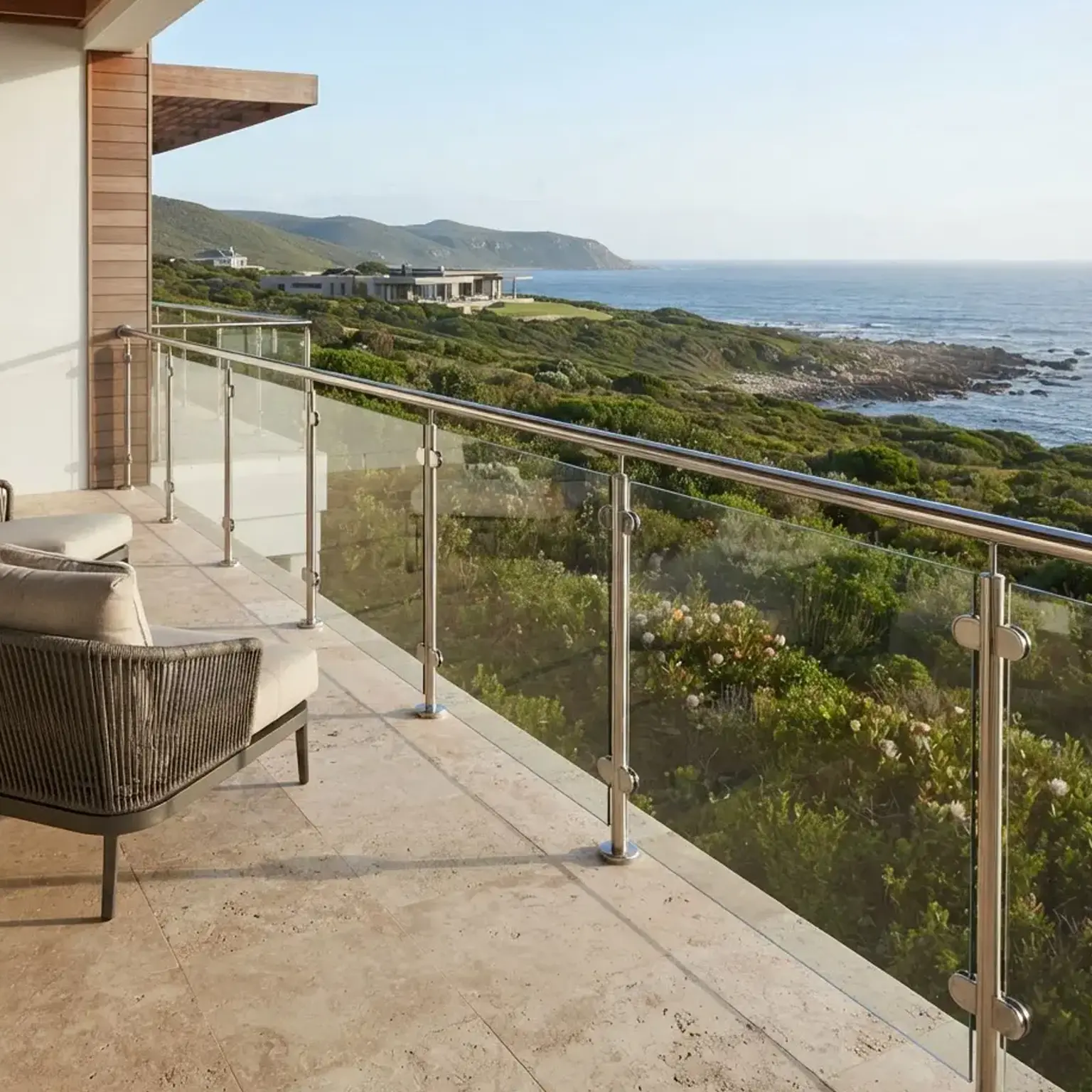 Glass pressure bracket balustrades in South Africa