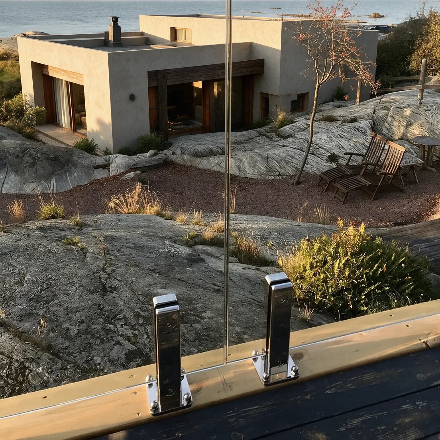 Square spigot frameless glass balustrade installation