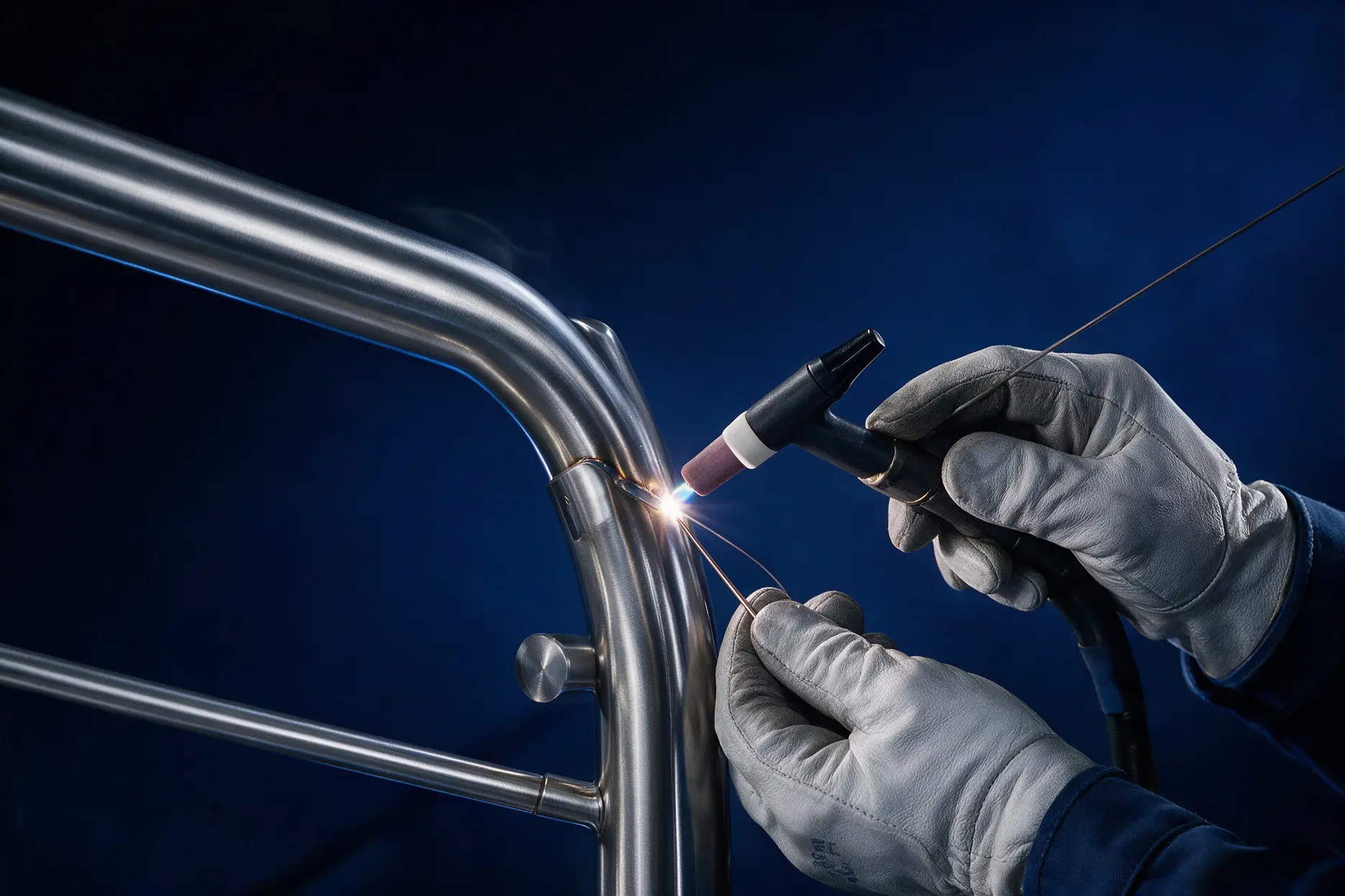 Precision stainless steel balustrade welding