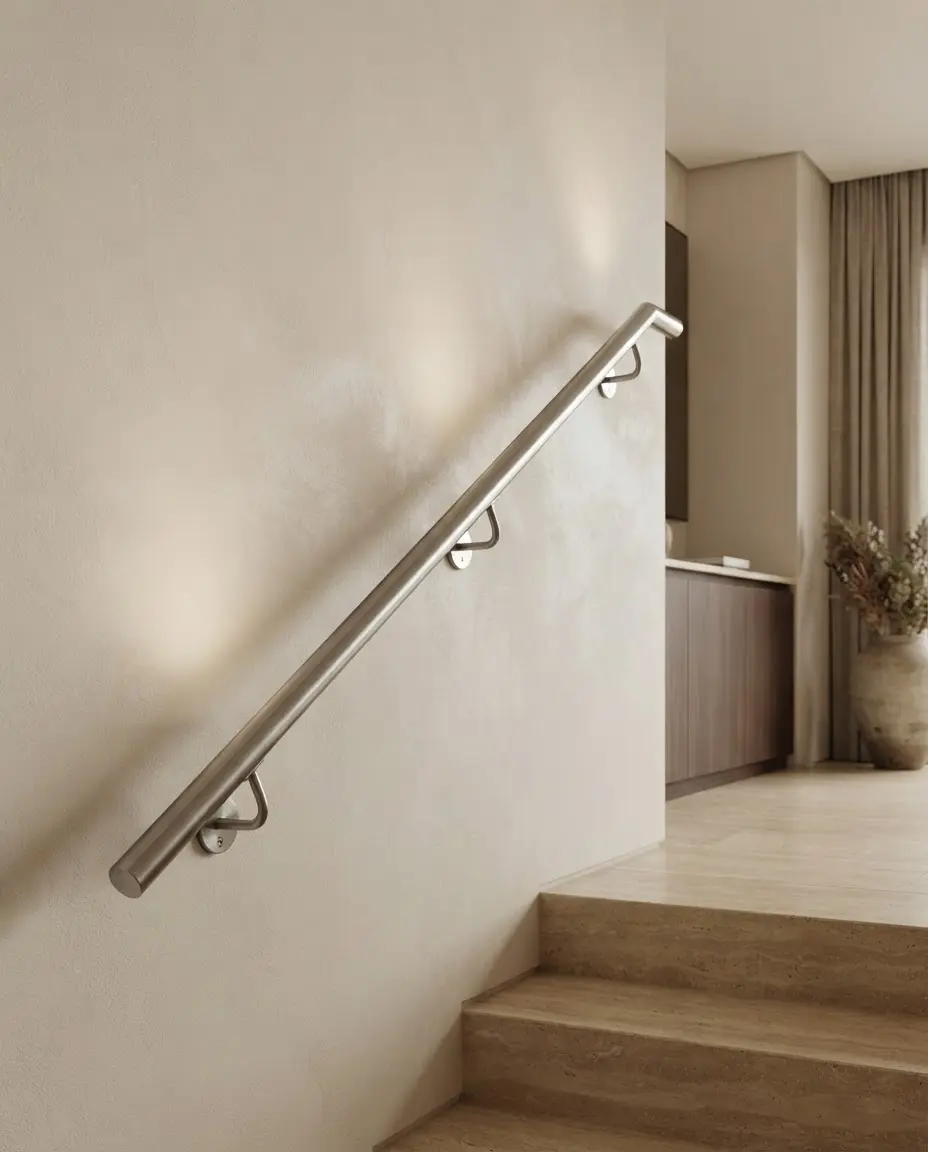 Stainless steel wall-mounted handrails